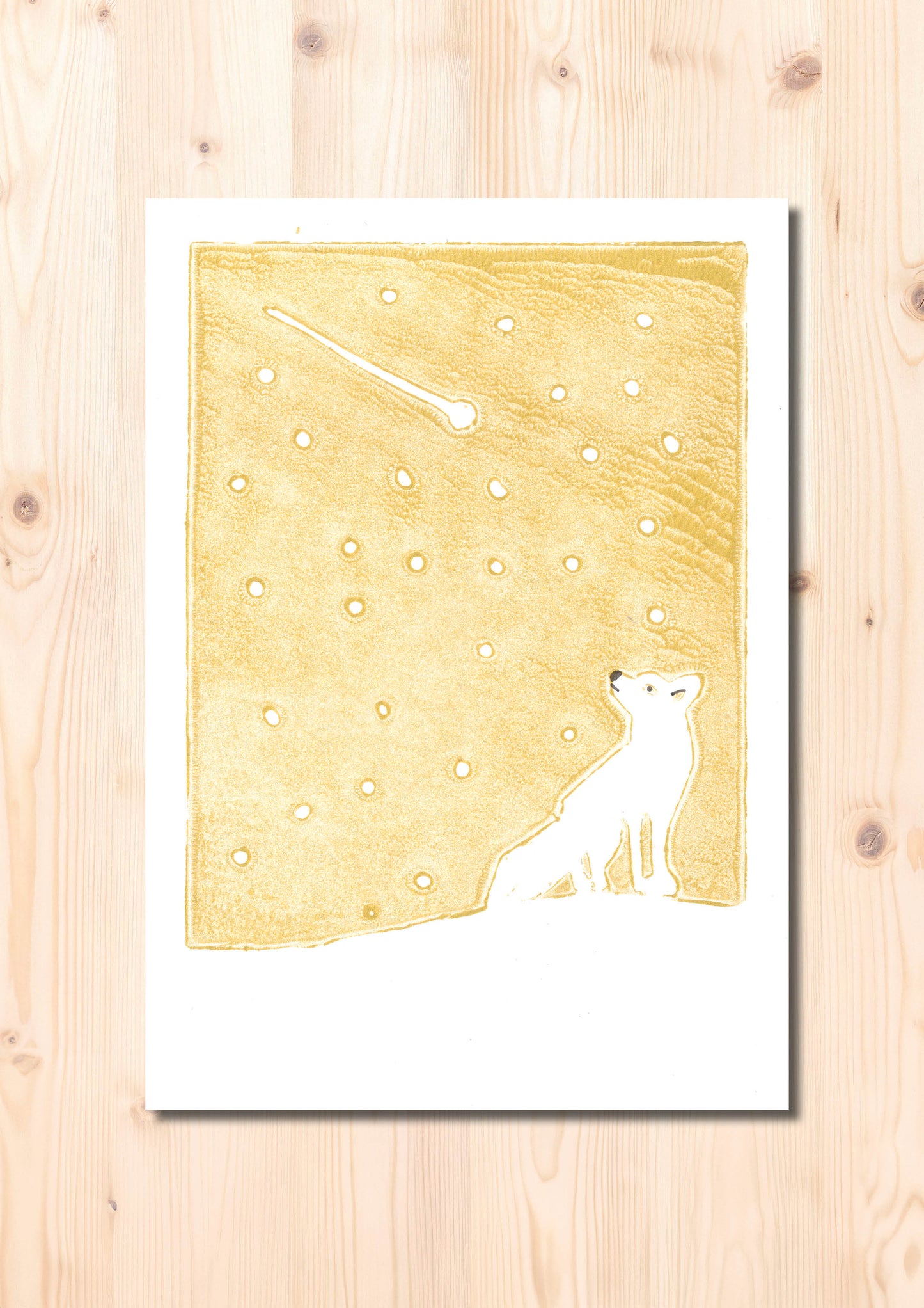 Polarfuchs im Schneetreiben gross