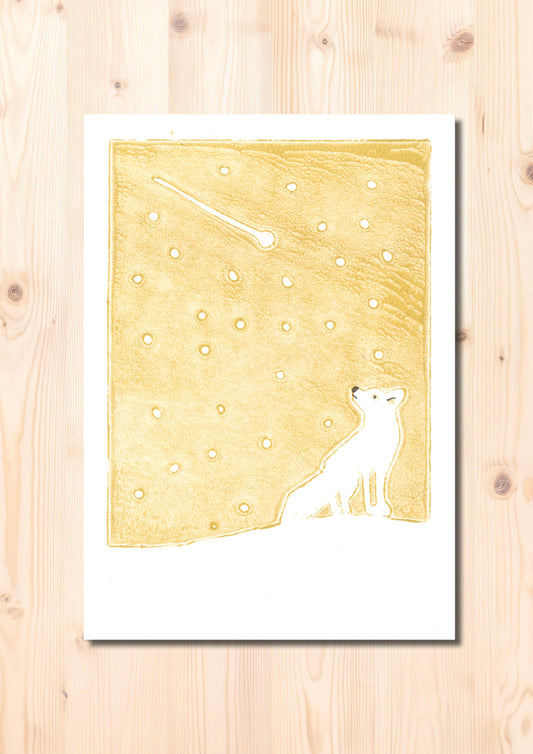 Polarfuchs im Schneetreiben gross